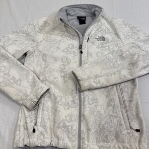 The North Face Jacket White Sherpa Fleece Lined Full Zip Outdoors WOMENS MEDIUM